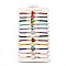 12Pcs 12 Colors Polyester Bracelets, Brass Glass Links Jewelry for Women, Leopard, Mixed Color, 7-1/2 inch(19cm)