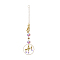 Glass Pendant Decorations, Suncatchers, with Alloy Findings, Witch Pattern, 265mm