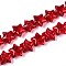Baking Paint Glass Beads Strands, Star & Bowknot, Crimson, 13.5~14x14~15x7.5~8.5mm, Hole: 0.8~0.9mm, about 49~50pcs/strand, 23.62~24.02 inch(60~61cm)