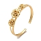 Rack Plating Flower Brass Cuff Bangles for Women, Long-Lasting Plated, Cadmium Free & Lead Free, Real 18K Gold Plated, Inner Diameter: 2-1/4 inch(5.6cm)