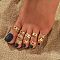 10Pcs 10 Styles Alloy Cuff Toe Rings, Lightning Bolt Star Heart, Mixed Shapes, Golden, Inner Diameter: Adjustable, 1pc/style