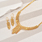 Exquisite Hollowed-out Wheat Ear Alloy Necklaces & Earrings Set for Women, Golden