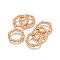 MIYUKI & TOHO Handmade Japanese Seed Beads, with 304 Stainless Steel Link Rings, Loom Pattern, Hexagon, Golden, Bisque, 15~15.5x16x1.8~2mm