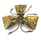 Chinese Style Flower Pattern Satin Jewelry Packing Pouches, Drawstring Gift Bags, Rectangle, Dark Goldenrod, 14.5x10.5cm