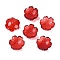 Transparent Spray Paint Glass Beads, Flower, Red, 14x14x5mm, Hole: 1.5mm