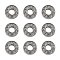Alloy Initial Slide Charms with Grade A Rhinestones, for Personalized Name Necklaces Making, Lead Free & Nickel Free, Platinum, Letter.O, 12~13x8~13x4~5mm, Hole: 8x2mm