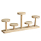 5-Slot Wood Round Tray Minifigures Display Risers, Wooden Tired Holder for Action Figures Storage, Antique White, 7.5x39x17cm