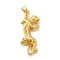 Rack Plating Brass Pendants, Long-Lasting Plated, Lead Free & Cadmium Free, Leopard Charms, Real 18K Gold Plated, 33.5x14.5x5mm, Hole: 5x3mm