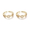 Brass Micro Pave Clear Cubic Zirconia Cuff Rings, Open Rings, Chain Shape, Golden, Size 6, Inner Diameter: 17mm