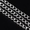 Iron Side Twisted Chain, Unwelded, Lead Free, with Spool, Silver, 5x3.5x0.7mm, about 328.08 Feet(100m)/roll