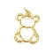 Hollow Bear Rack Plating Brass Pendants, Lead Free & Cadmium Free, Long-Lasting Plated, Real 18K Gold Plated, 20x15.5x1.5mm, Hole: 3.5mm