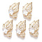Glass Pendants, with Brass Micro Pave Cubic Zirconia Findings, Faceted, Butterfly, Light Gold, Clear, 23x12.5x5.5mm, Hole: 1.5mm