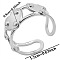 Non-Tarnish Minimalist Heart 304 Stainless Steel Cuff Rings, Wide Band Open Rings