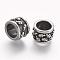304 Stainless Steel Beads, Column with Skull, Large Hole Beads, Antique Silver, 13x8.5mm, Hole: 8.5mm
