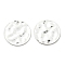 Brass Links Connectors, Long-Lasting Plated, Flat Round, Twist, 925 Sterling Silver Plated, 18x1mm, Hole: 1.4mm