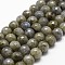 Natural Labradorite Beads Strands, Faceted, Round, Dark Khaki, 10mm, Hole: 1mm, about 37pcs/strand, 14.9 inch~15.1 inch