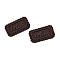 Opaque Resin Decoden Cabochons, Imitation Food, Cookie, Coconut Brown, 20x34x3mm