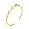 Clear Cubic Zirconia Geometry Open Cuff Bangle, Rack Plating Brass Jewelry for Women, Lead Free & Cadium Free, Real 18K Gold Plated, Inner Diameter: 2x2-3/8 inch(5x6cm)