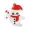 Christmas Theme PVC Pendants, Snowman, 44x41x20mm, Hole: 2.5mm