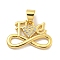 Rack Plating Brass Micro Pave Clear Cubic Zirconia Pendants, Long-Lasting Plated, Cadmium Free & Lead Free, Infinity, 12x18x2mm, Hole: 5x3.5mm