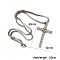 Stylish Stainless Steel Cross Pendant Box Chain Necklaces for Women Men, Stainless Steel Color, 23.62 inch(60cm)
