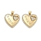 Brass Pave Clear Cubic Zirconia Pendants, Cadmium Free & Lead Free, Golden, Heart, 21.5x22x2mm, Hole: 5mm
