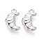 Alloy Pendants, Croissant, Platinum, 16x10x4mm, Hole: 1.6mm