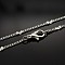 Brass Link Chain Necklaces, with Brass Lobster Claw Clasps, Silver Color Plated, 16.5 inch