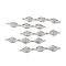 Brass Micro Pave Clear Cubic Zirconia Connector Charms, Cadmium Free & Nickel Free & Lead Free, with Enamel, 3 Evil Eye Links, Platinum, Light Sky Blue, 63x10x3.8mm, Hole: 1.4mm