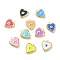 Brass Enamel Locket Pendants, Real 18K Gold Plated, Long-Lasting Plated, Cadmium Free & Nickel Free & Lead Free, Heart with Evil Eye, Mixed Color, 21x17x5mm, Hole: 1.4mm, Inner Diameter: 9.5x10mm