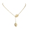 Brass Leaf Pendant Lariat Necklaces, with 304 Stainless Steel Cable Chains, Golden, 17.91 inch(455mm)