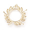 Brass Pendants, Nickel Free, Real 18K Gold Plated, Olive Branch/Olive Wreath, Golden, 30x32x2.5mm, Hole: 1mm