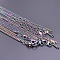 Stainless Steel 3mm Curb Chain Necklaces, Rainbow Color, 15.75 inch(40cm)
