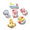 Ocean Theme Opaque Sailing Resin Decoden Cabochons, Cat Shape & Anchor & Boat, Mixed Shapes, Mixed Color, 20~25x22.5~25.5x7~9mm