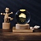 Glass Crystal Ball, with Base Stand Holder, Cloud, 50~60mm