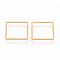 304 Stainless Steel Linking Ring, Square, Golden, 12x12x0.8mm