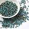 Glass Seed Beads, Half Plated, Inside Colours, Round Hole, Round, Medium Turquoise, 4x3mm, Hole: 1.4mm, 111pcs/10g