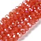 Baking Electroplate Glass Beads Strands, AB Color, Faceted, Round, Tomato, 6x5mm, Hole: 1mm, about 80~85pcs/strand, 38~40cm
