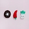 DIY Needle Felting Kit, with Iron Needles, Foam Chassis & Wool, Mushroom & Hot Pepper & White Turnip, Mixed Color