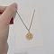 Stainless Steel Pendant Necklaces, Real 18K Gold Plated, Spider Web, 17.72 inch(45cm)
