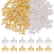 120Pcs 2 Colors Alloy Chandelier Component Links, Rectangle, Mixed Color, 13.5x13x1.5mm, Hole: 2mm, 60pcs/color