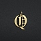 304 Stainless Steel Pendants, with Jump Ring, Old English, Letter, Laser Cut, Golden, Letter.Q, 16x12x1mm, Hole: 3mm