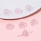 10Pcs Gradient Color Transparent Glass Bead Caps, Six-Petal Flowers, Orchid, Pink, 12x7mm