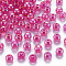 Transparent Acrylic Beads, AB Color Plated, Round, Fuchsia, 6x5mm, Hole: 1.8mm, about 4400pcs/500g