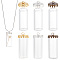 PH PandaHall 6 Sets Tube Glass Vial with Brass Stopper, 3 Colors Clear Glass Vial Pendants Openable Glass Bottle Connectors Glass Hanging Bottles for Keychain Bracelet Jewelry Making, 12x28mm