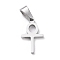 Non-Tarnish Easter 304 Stainless Steel Pendants, Laser Cut, Ankh Cross, Stainless Steel Color, 20x11x1.5mm, Hole: 3.5x7mm