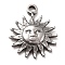 Non-Tarnish 304 Stainless Steel Charms, Textured, Sun, Stainless Steel Color, 14.5x11.5x2mm, Hole: 1.5mm