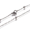 Non-Tarnish 304 Stainless Steel Cable Chain Necklaces, with Round Beads and Lobster Claw Clasps, Stainless Steel Color, 15.75 inch(40cm), 2mm