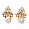Brass Micro Pave Clear Cubic Zirconia Pendants, Nickel Free, Real 18K Gold Plated, 16x10.5x10.5mm, Hole: 0.9mm