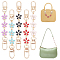 PH PandaHall 5pcs Flower Purse Extender, 5.2 Inch Short Bag Strap Bag Pendant Charms Women's Bag Decor Chain Strap with Alloy Swivel Clasps Bag Strap Replacement Purse Clutches Handles, Mixed Colors